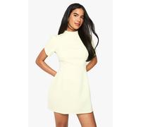 Boohoo Tailored Cap Sleeve Mini Dress In Butter butter 12