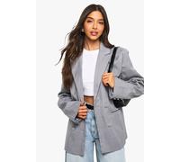 Boohoo Tailored Double Breasted Blazer In Grey Marl grey marl 10