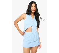 Boohoo Tailored Mini Skort In Blue blue 8