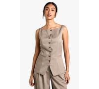 Boohoo Tailored Pinstripe Waistcoat In Mocha mocha 12