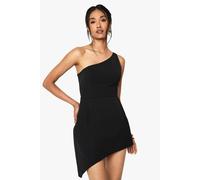 Boohoo Tailored Structured One Shoulder Mini Dress In Black black 10