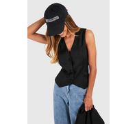 Boohoo Tailored Woven Waistcoat In Black black 8