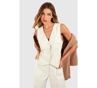 Boohoo Tailored Woven Waistcoat In Ecru ecru 10