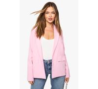 Boohoo Tailored Wrap Over Blazer In Light Pink light pink 8
