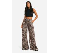 Boohoo Tall Animal Print Wide Leg Trouser In Leopard leopard 14