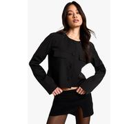 Boohoo Tall Boxy Fit Tailored Jacket In Black black 18