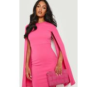 Boohoo Tall Cape Sleeve Midi Bodycon Dress In Hot Pink hot pink
