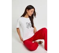 Boohoo Tall Christmas Bow Graphic Oversized T-Shirt & Trousers Pyjama Set In Red red 16