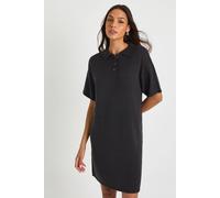 boohoo Women's Tall Collared Button Down Oversized Knitted Dress in Charcoal | Size: XL