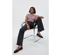 Boohoo Tall Comfort Stretch High Waist Straight Leg Jean In Washed Black washed black 18/34L