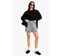 Boohoo Tall Gingham Shorts In Black black 10