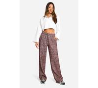 Boohoo Tall Herringbone Wool Look Trousers In Red red 14