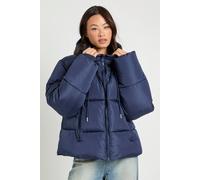 Boohoo Tall Hooded Padded Puffer Jacket In Navy navy 16
