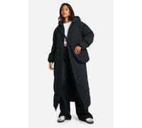 Boohoo Tall Longline Hooded Puffer Jacket With Matching Bag In Black black 6