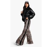 Boohoo Tall Side Stripe Leopard Drawstring Wide Leg Trousers leopard 14