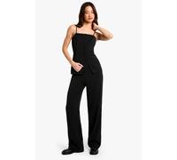 Boohoo Tall Straight Leg Trouser In Black black 16