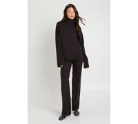 Boohoo Tall Super Soft Roll Neck Oversized Jumper And Wide Leg Trouser Co-Ord In Black black M