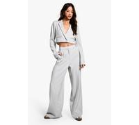 Boohoo Tall Tailored Wide Leg Trousers In Grey grey 16