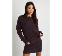 boohoo Women's Tall Textured Knit Button Through Knitted Cardigan & Mini Skirt Co-Ord Trouser in Chocolate | Size: Small