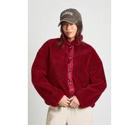Boohoo Teddy Button Up Jacket In Burgundy burgundy 14