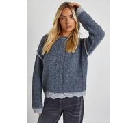 Boohoo Textured Detail High Neck Jumper In Charcoal charcoal S