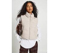 Boohoo Textured Puffer Gilet In Stone stone 14