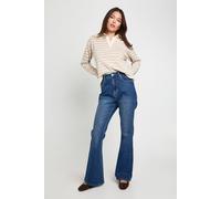 Boohoo The High Waist Flare Jean In Grey Blue grey blue 6/30L