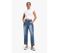 Boohoo The Petite High Waist Mom Jean In Vintage Wash vintage wash 8/28L