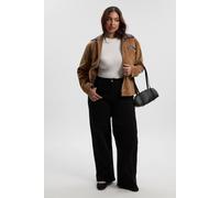 Boohoo The Plus Mid Waist Wide Leg Jean In Black black 16/30L