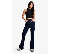 Boohoo The Tall High Waist Flared Jean In Indigo indigo 16/34L