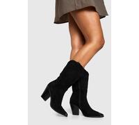 Boohoo Toe Cap Detail Western Boots In Black black 4