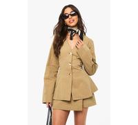 Boohoo Twill Seam Detail Fitted Shirt In Mocha mocha 12