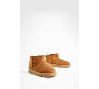 Boohoo Ultra Mini Faux Fur Lined Boots In Chestnut chestnut 7