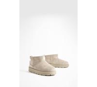 Boohoo Ultra Mini Faux Fur Lined Boots In Mocha mocha 7