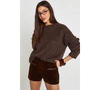 Boohoo Velour Micro Shorts In Chocolate chocolate 10
