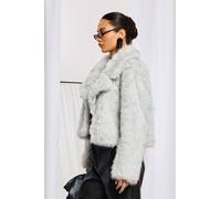 Boohoo Vintage Look Faux Fur Coat In Cream cream 10
