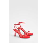 Boohoo Wide Fit 2 Part Buckle Detail Heels In Red red 8