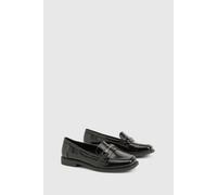 Boohoo Wide Fit Black Crinkle Loafer black 5