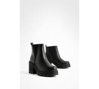 Boohoo Wide Fit Chunky Block Heel Chelsea Boots In Black black 4