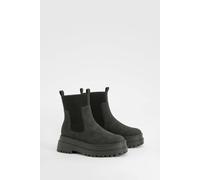 Boohoo Wide Fit Chunky Elastic Panel Detail Chelsea Boots In Black black 3