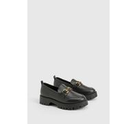 Boohoo Wide Fit Chunky Hardware Loafer In Black black 4