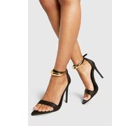 Boohoo Wide Fit Hardware Ankle Detail 2 Part Heels In Black black 7