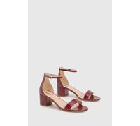 Boohoo Wide Fit Low Block 2 Part Heels In Burgundy burgundy 3