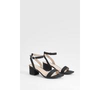 Boohoo Wide Fit Low Block Barely There Heels In Black black 6