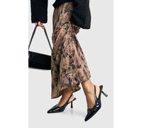 Boohoo Wide Fit Low Stiletto Ruched Slingback Court Shoes In Black black 5