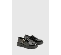 Boohoo Wide Fit Patent T Bar Mary Janes Shoes In Black black 4