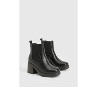 Boohoo Wide Fit Platform Heel Chelsea Boots In Black black 8