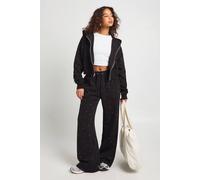 boohoo Women's All Over Rhinestone Straight Leg Jogger Pants in Black | Size: Medium