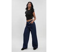 boohoo Women's Basics High Waist Wide Leg Jean in Indigo | Size: 8/32L
