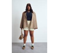 boohoo Women's Basics Plus Essential Oversized Double Breasted Blazer in Mocha | Size: 16